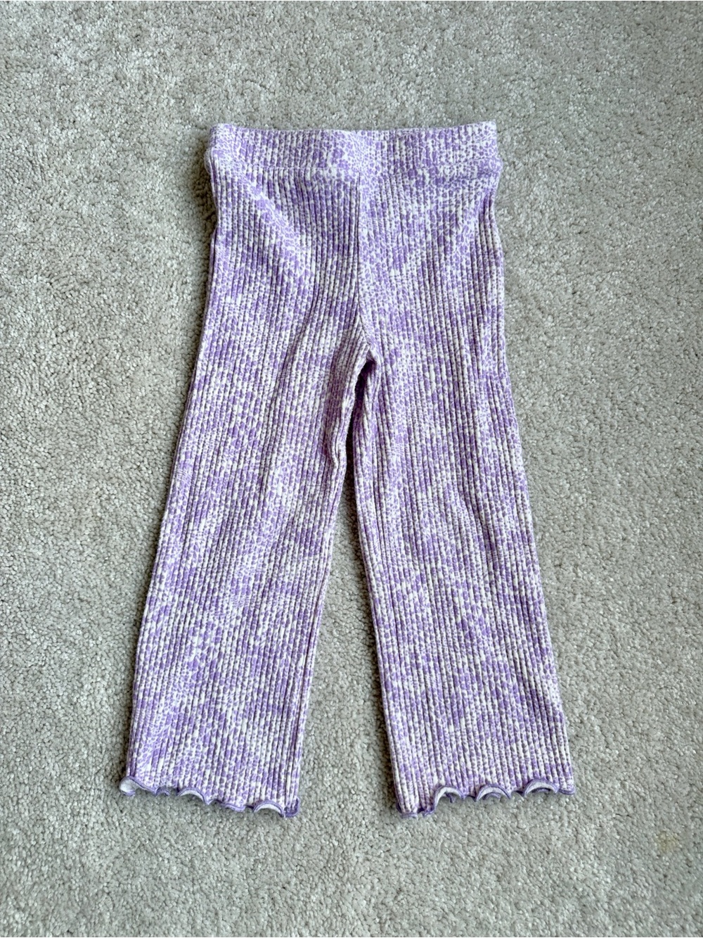 Joe Fresh Lilac and Cream Ribbed Toddler Pants